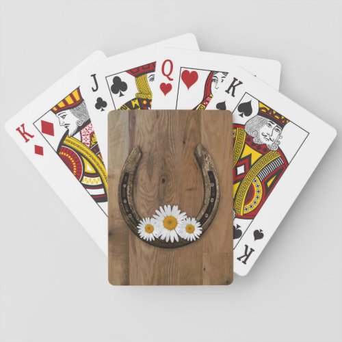 Horseshoe and Daisies Playing Cards
