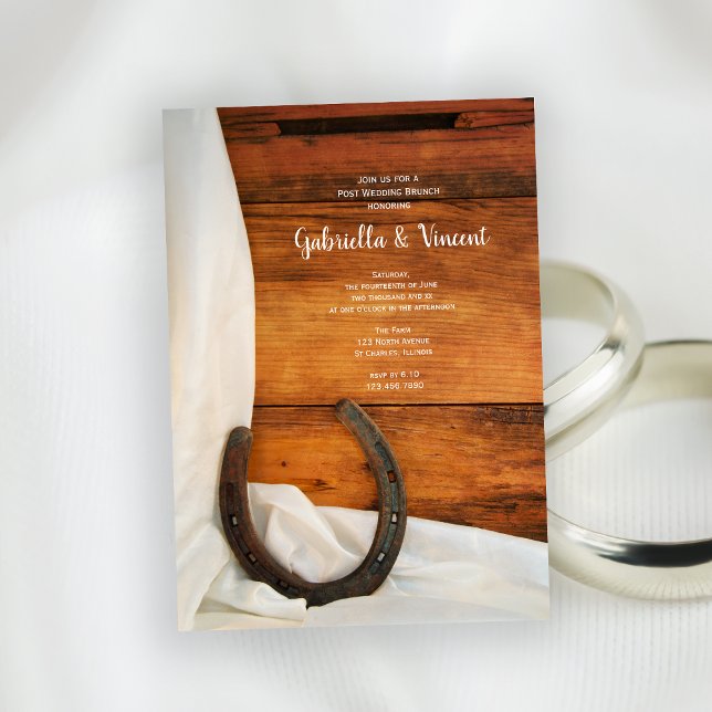Horseshoe and Satin Country Post Wedding Brunch Invitation (Creator Uploaded)