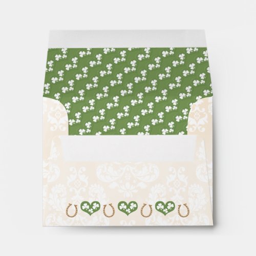 HORSESHOE AND SHAMROCK RSVP Wedding Envelope