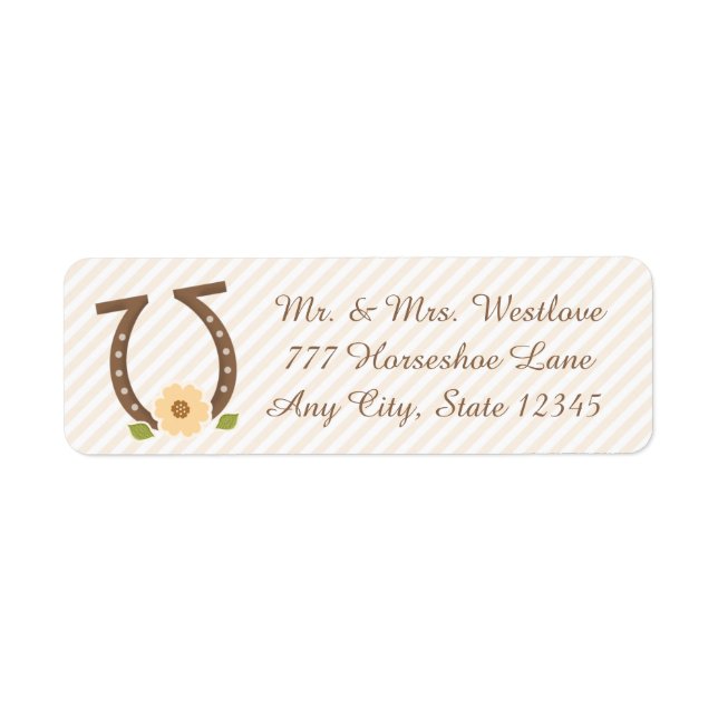 HORSESHOE AND SUNFLOWER RETURN ADDRESS LABEL (Front)