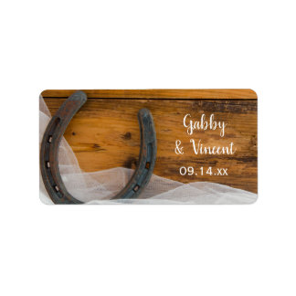 Horseshoe and Veil Country Barn Wedding Favor Tag