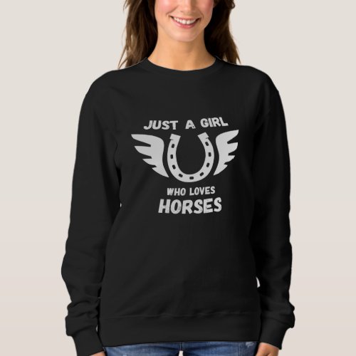 Horseshoe And Wings For Woman Who Riding Horses Sweatshirt