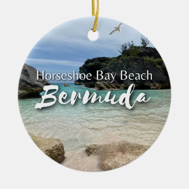 Horseshoe Bay Beach Bermuda Ceramic Ornament (Front)