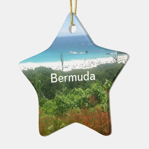 Horseshoe Bay Beach Bermuda Ceramic Ornament