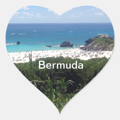 Horseshoe Bay Beach Bermuda Heart Sticker