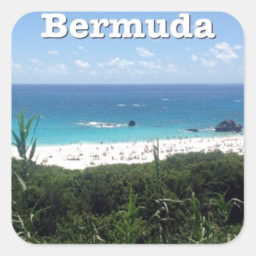 Horseshoe Bay Beach Bermuda Square Sticker