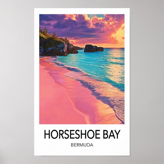 Horseshoe Bay Bermuda Travel Poster (Front)