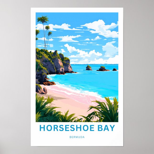 Horseshoe Bay Bermuda Travel Print (Front)