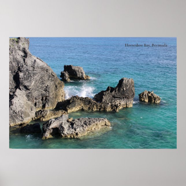 Horseshoe Bay Rock Formations, Bermuda Poster (Front)