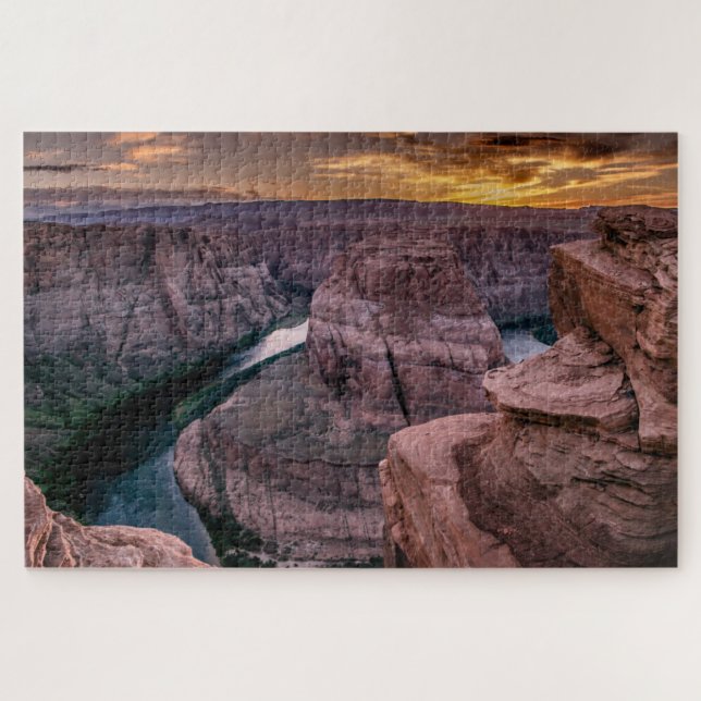 Horseshoe Bend at Sunset Jigsaw Puzzle (Horizontal)