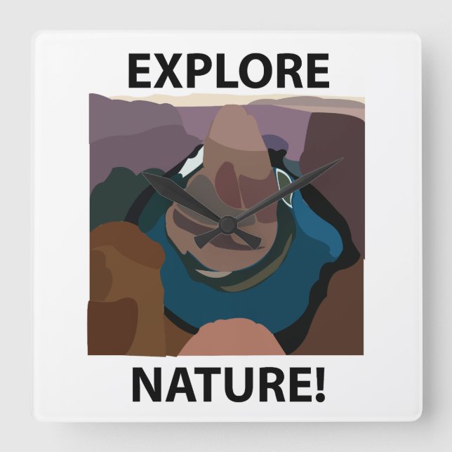 Horseshoe Bend Explore Nature Horseshoe Bend Square Wall Clock (Front)