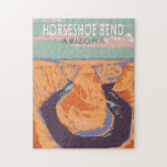 Horseshoe Bend Travel Art Vintage Jigsaw Puzzle<br><div class="desc">Horseshoe Bend Colorado River vector artwork design.</div>