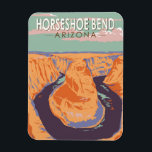 Horseshoe Bend Travel Art Vintage Magnet<br><div class="desc">Horseshoe Bend Colorado River vector artwork design.</div>
