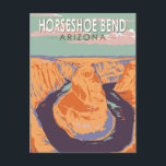 Horseshoe Bend Travel Art Vintage Postcard<br><div class="desc">Horseshoe Bend Colorado River vector artwork design.</div>