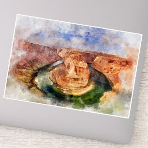 Horseshoe Bend Watercolor Grand Canyon Landscape Sticker