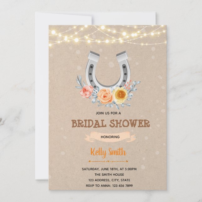 Horseshoe bridal shower invitation (Front)