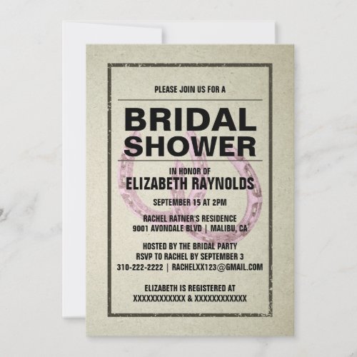 Horseshoe Bridal Shower Invitations