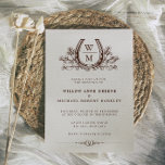 Horseshoe Cactus Western Country Boho Wedding  Inv Invitation<br><div class="desc">Horseshoe Cactus Western Country Boho Wedding Invitation - Introducing the Horseshoe Cactus Western Country Boho Wedding Invitation—an artful blend of rustic charm and modern minimalism. At its heart is a striking custom wedding crest, where a beautifully illustrated horseshoe encircles a desert cactus, symbolizing resilience and love. The bride and groom’s...</div>