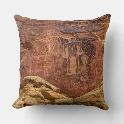 Horseshoe Canyon Great Gallery Pictographs Throw Pillow