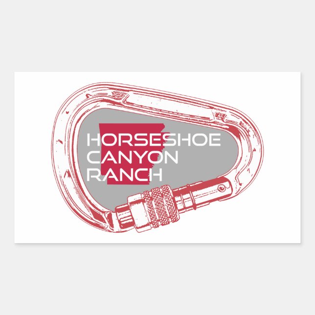 Horseshoe Canyon Ranch Arkansas Climbing Carabiner Rectangular Sticker (Front)