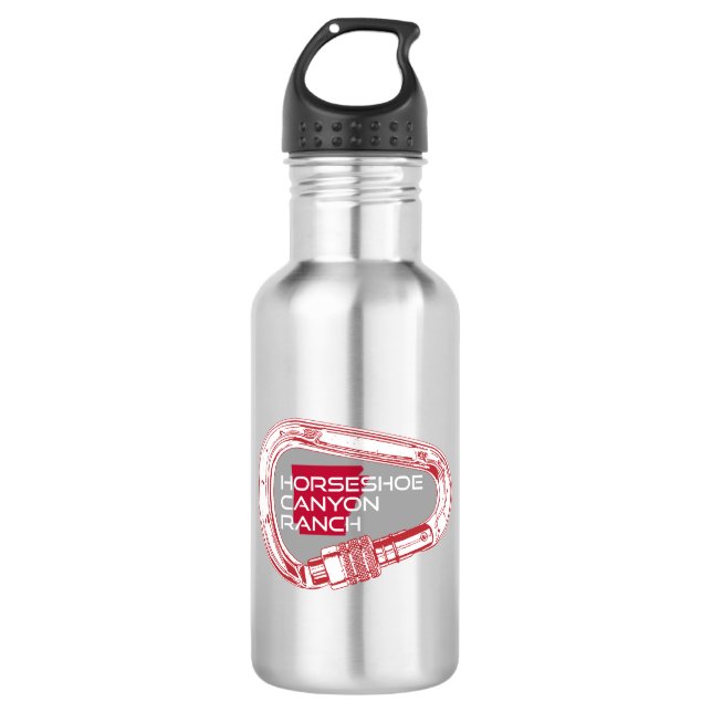 Horseshoe Canyon Ranch Arkansas Climbing Carabiner Stainless Steel Water Bottle (Front)