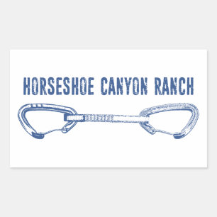 Horseshoe Canyon Ranch Arkansas Climbing Quickdraw Rectangular Sticker