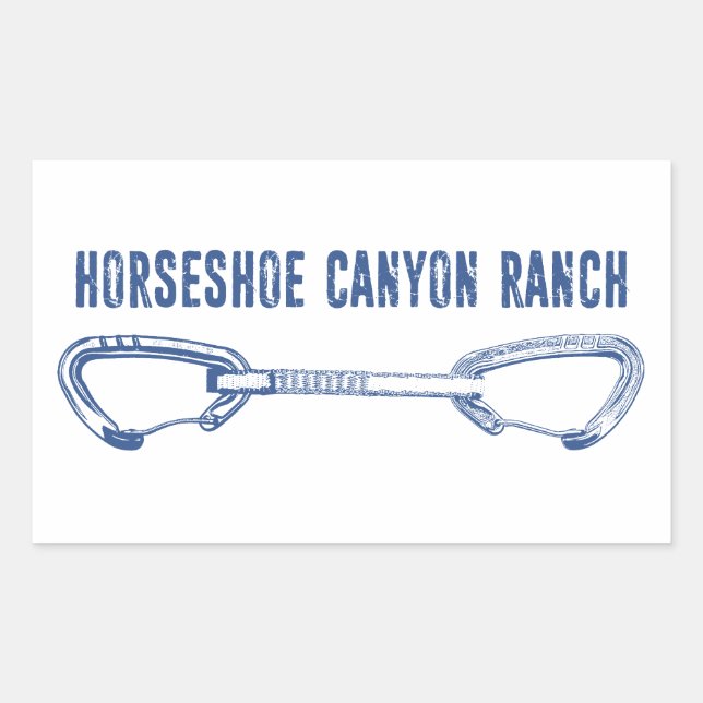 Horseshoe Canyon Ranch Arkansas Climbing Quickdraw Rectangular Sticker (Front)