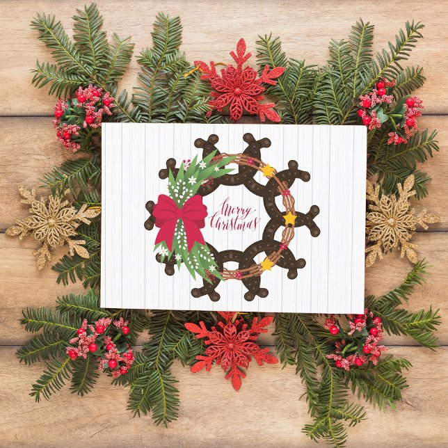 Horseshoe Christmas Wreath Postcard (Creator Uploaded)
