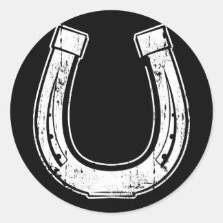 horseshoe classic round sticker