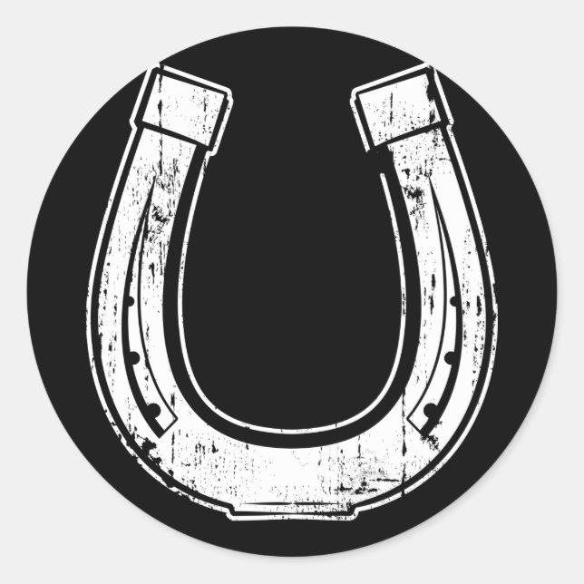 horseshoe classic round sticker (Front)