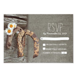 Horseshoe country rustic wedding RSVP cards