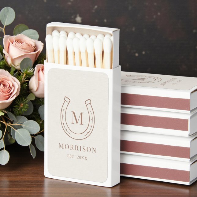 Horseshoe Country Western Monogram Wedding Matchboxes (Creator Uploaded)