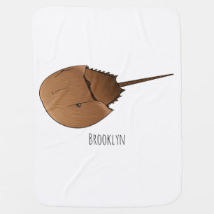 Horseshoe crab cartoon illustration baby blanket