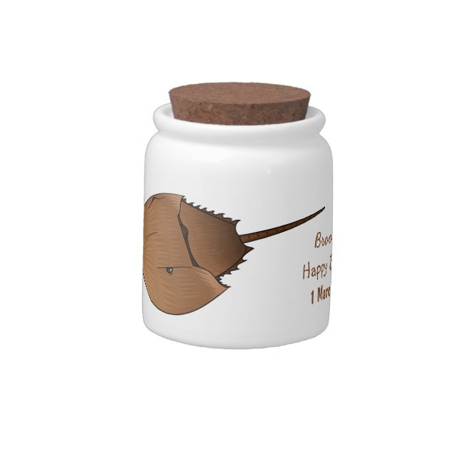 Horseshoe crab cartoon illustration candy jar (Left)