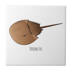 Horseshoe crab cartoon illustration ceramic tile