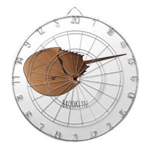 Horseshoe crab cartoon illustration dart board