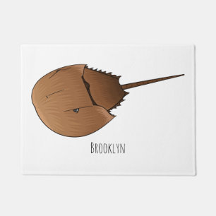 Horseshoe crab cartoon illustration doormat