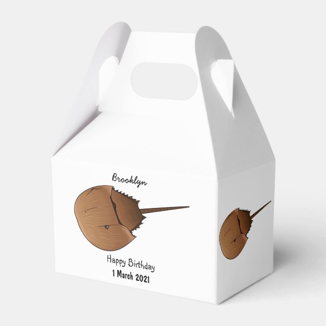 Horseshoe crab cartoon illustration favor boxes (Front Side)