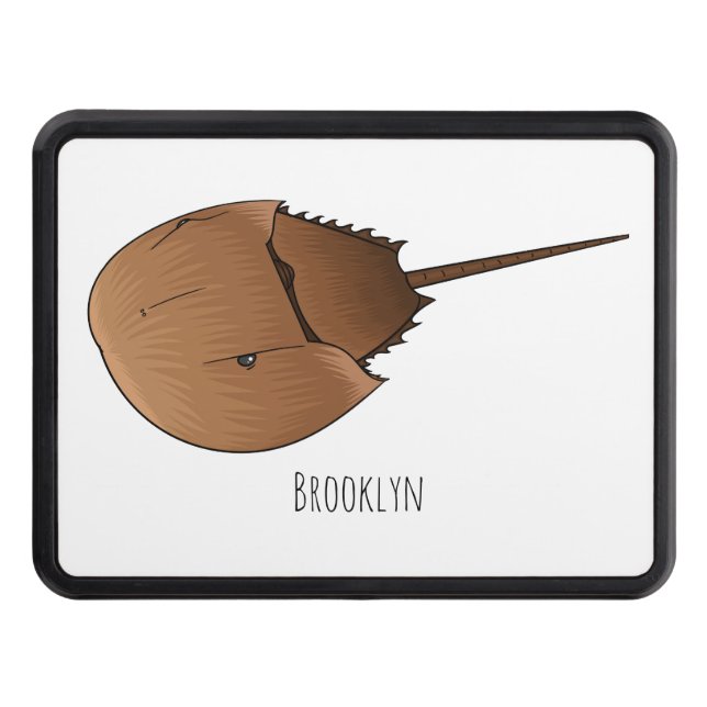 Horseshoe crab cartoon illustration hitch cover (Front)