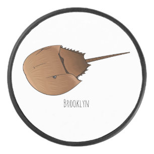 Horseshoe crab cartoon illustration  hockey puck