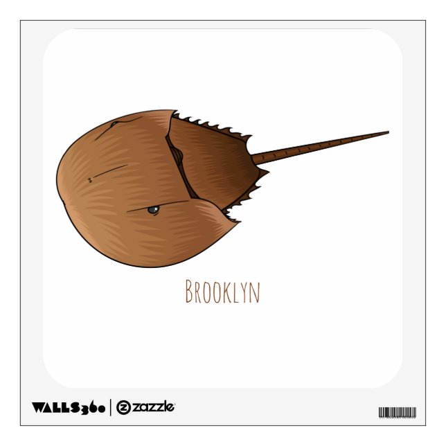 Horseshoe crab cartoon illustration kids' apron wall decal (Front)