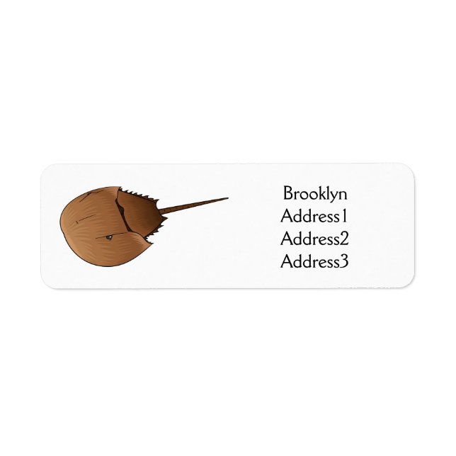 Horseshoe crab cartoon illustration label (Front)