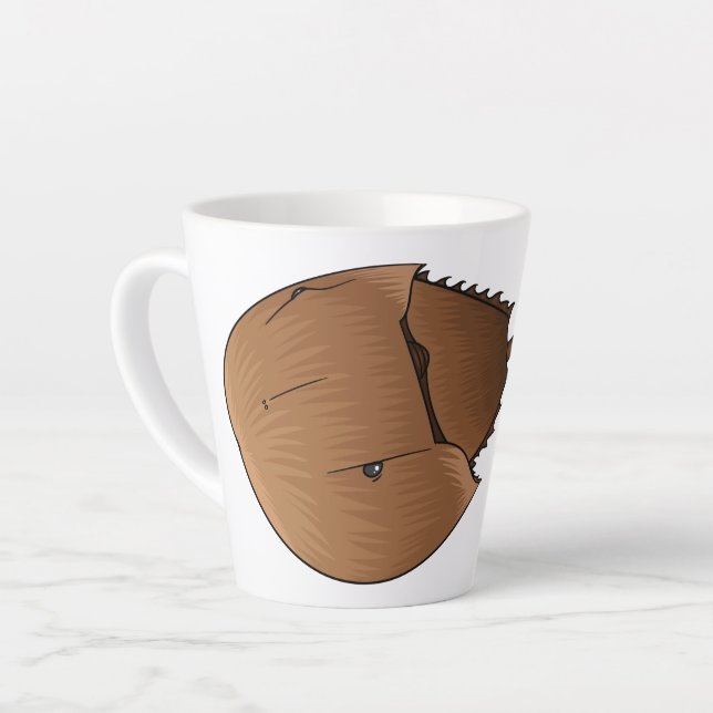 Horseshoe crab cartoon illustration latte mug (Left Angle)