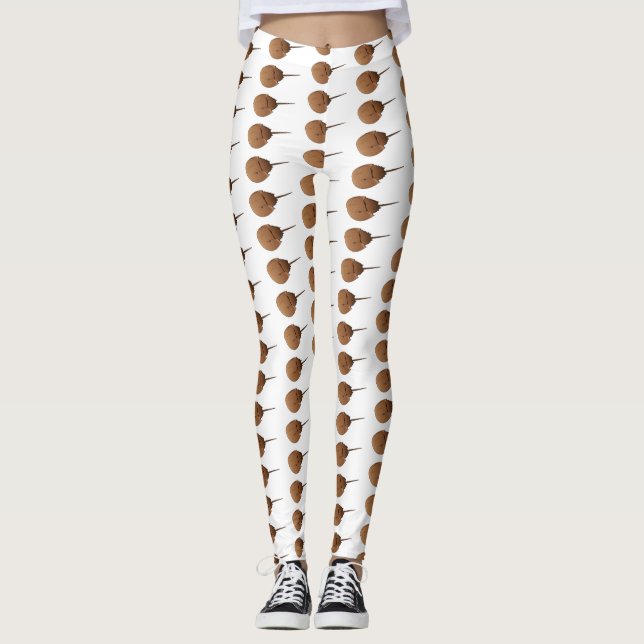 Horseshoe crab cartoon illustration leggings (Front)