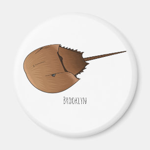 Horseshoe crab cartoon illustration magnet