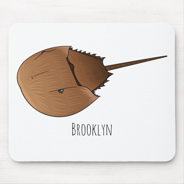 Horseshoe crab cartoon illustration mouse pad (Front)