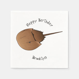 Horseshoe crab cartoon illustration napkins