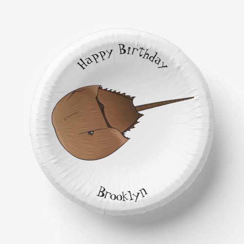 Horseshoe crab cartoon illustration  paper bowls