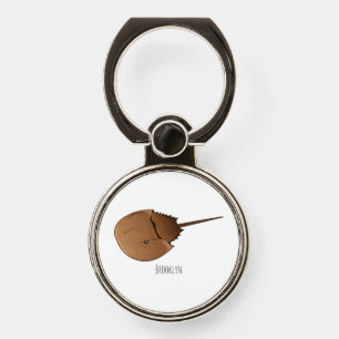 Horseshoe crab cartoon illustration phone ring stand