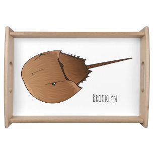 Horseshoe crab cartoon illustration serving tray